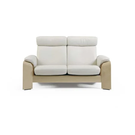 High Back Reclining Leather Loveseat