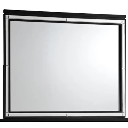 Rectangular Dresser Mirror with Glass Trimming