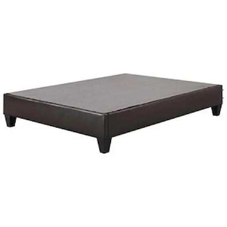 Queen Platform Bed in Faux Leather