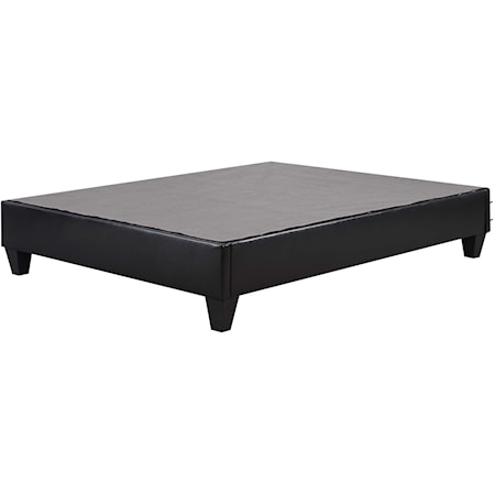 Queen Platform Bed in Faux Leather