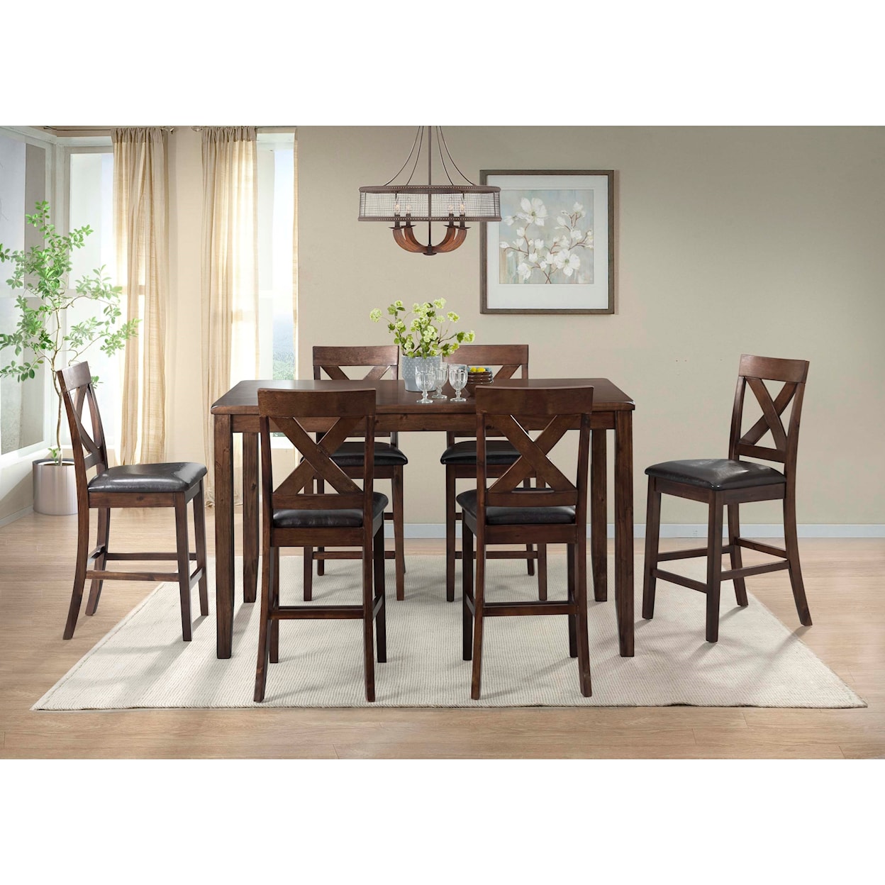 Elements International Alex 7-Piece Dining Set