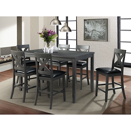 Transitional Counter Height 7-Piece Dining Set