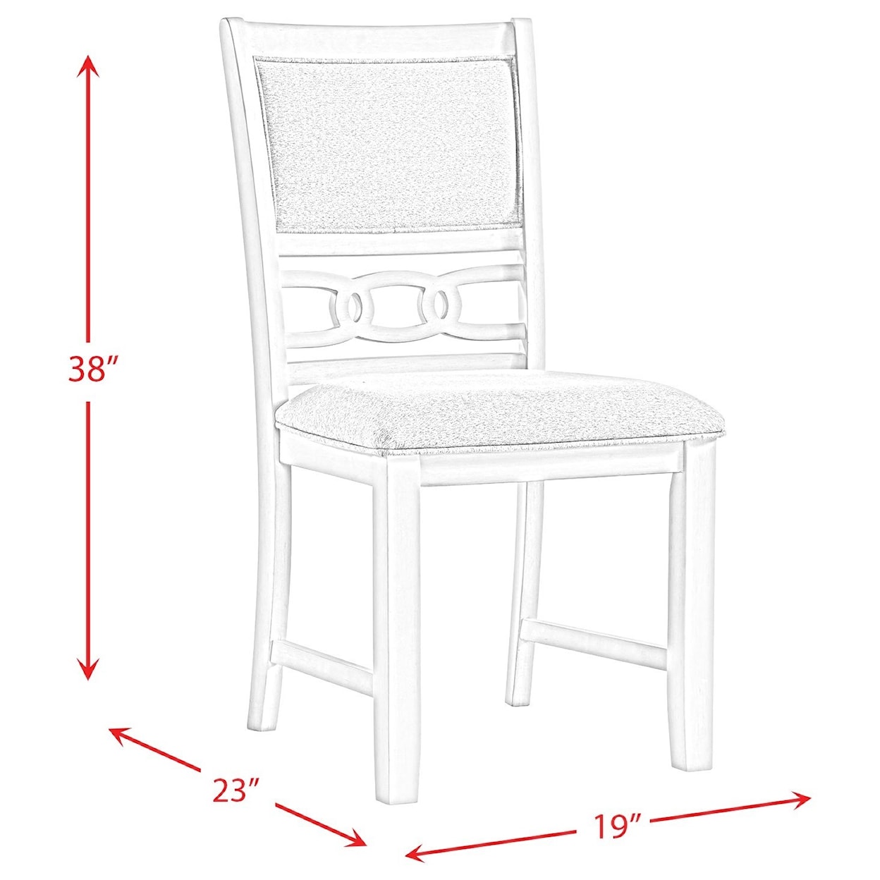 Elements International Hurst HURST WHITE DINING CHAIR |