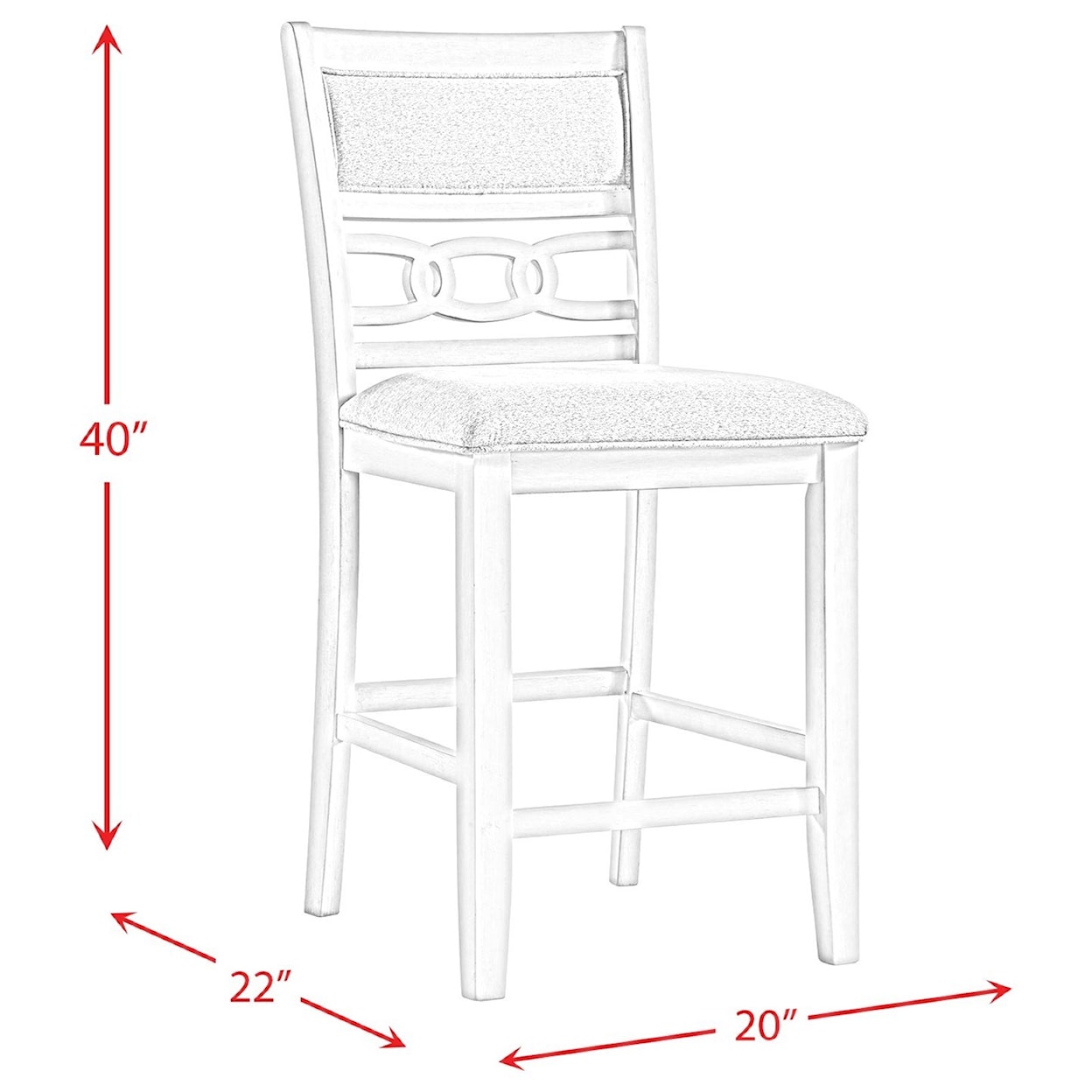 Elements International Amherst Counter Height Side Chair