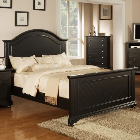 Classic Queen Panel Bed with Plank Detail
