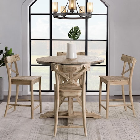 Round Counter Height 5-Piece Dining Set