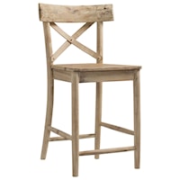 Rustic X-Back Counter Height Stool