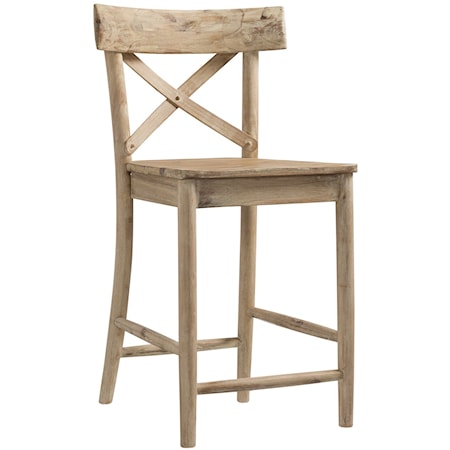 Rustic X-Back Counter Height Stool