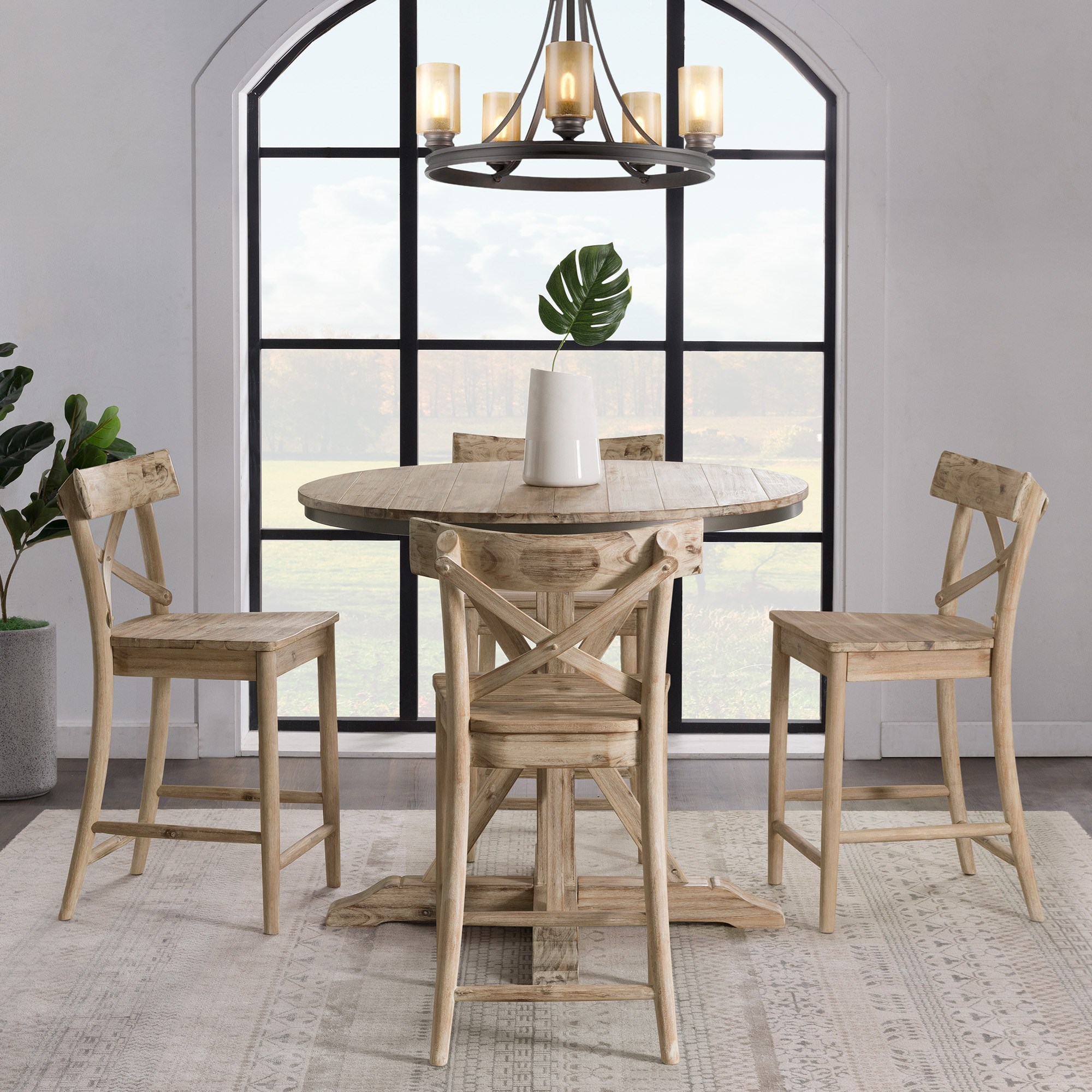 Elements International Callista Round Counter Height Dining Table