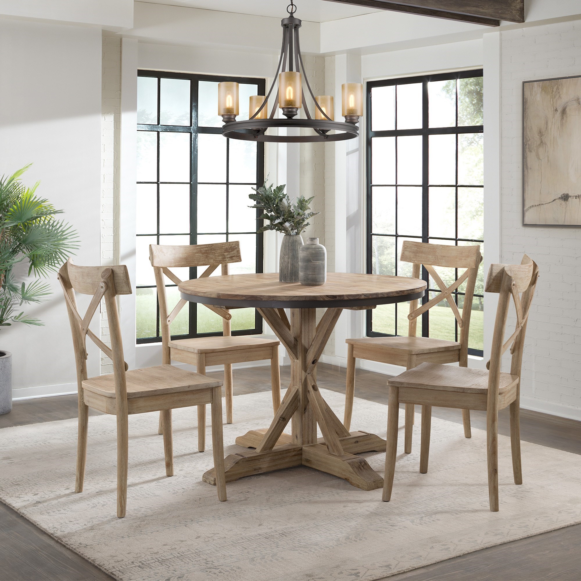 Elements International Callista Round Standard Height Dining Table