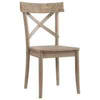 Rustic X-Back Wooden Side Chair