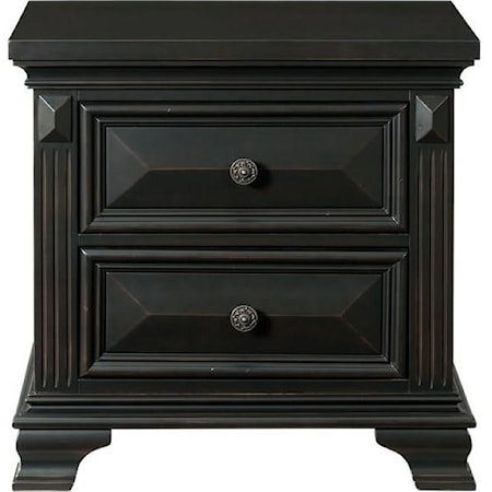 Traditional Nightstand with Two Drawers