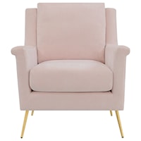 Contemporary Accent Chair with Metal Legs