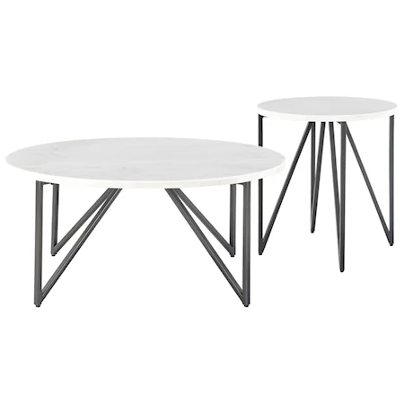 Contemporary 2 Piece Occasional Table Set