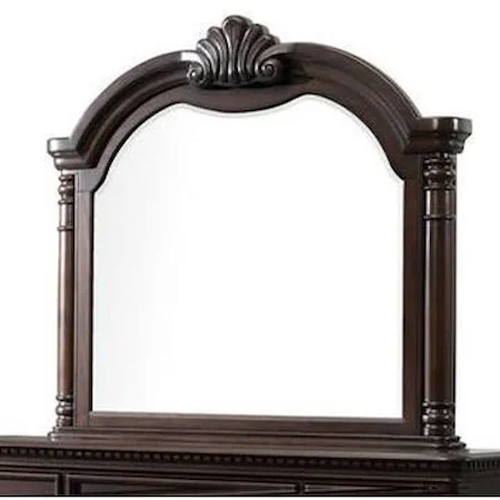 Framed Mirror with Shell Centerpiece