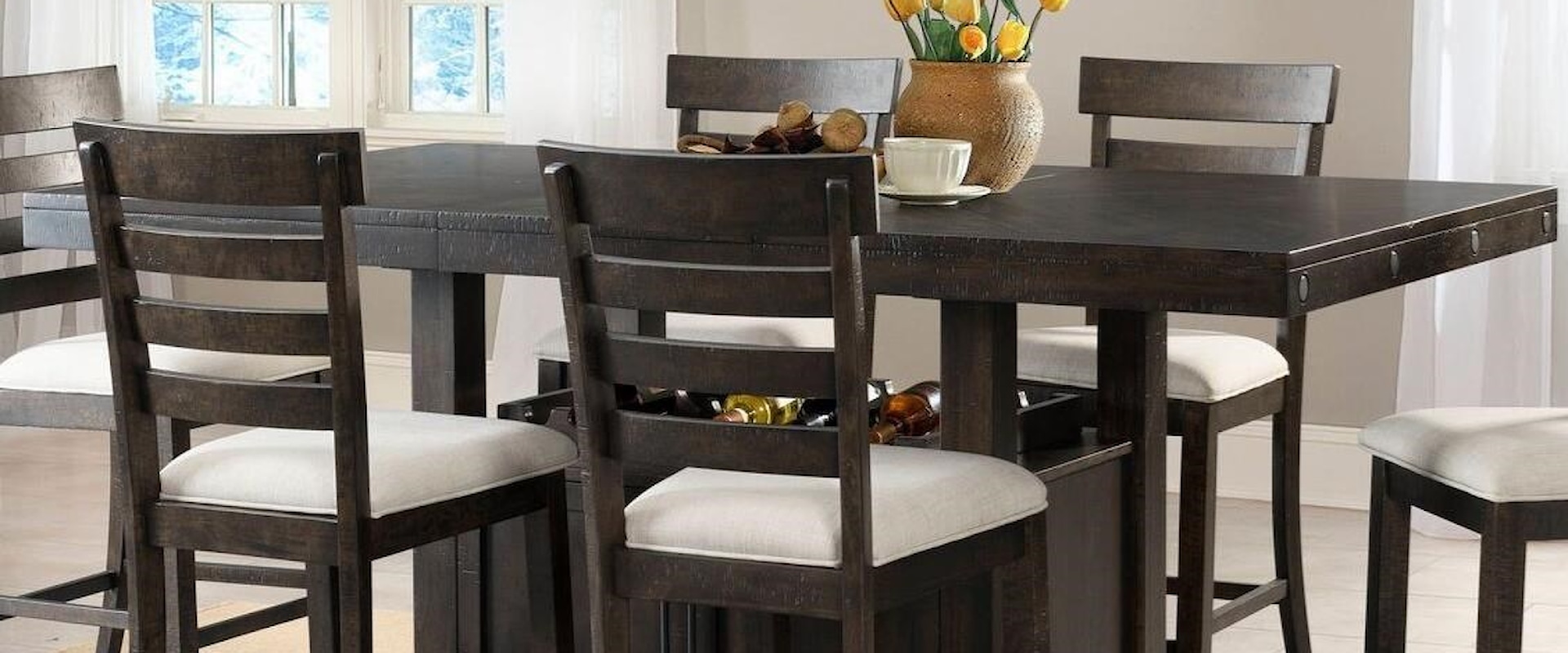 Counter Height Dining Set with Built-in Storage