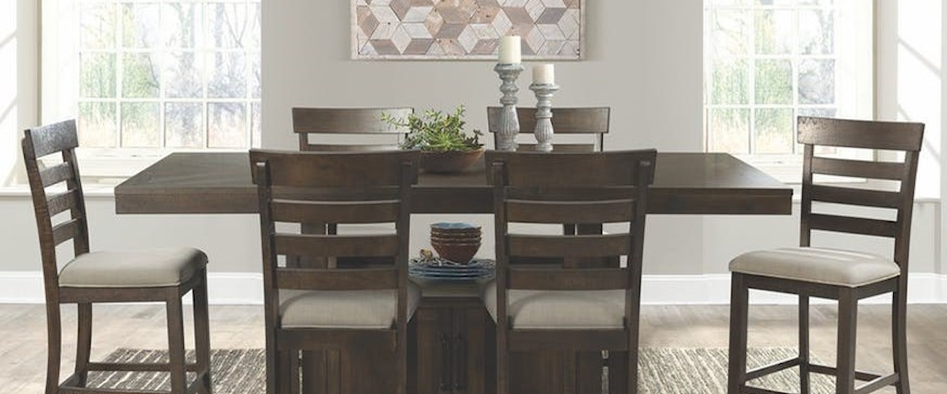 Counter Height Dining Set with Built-in Storage