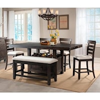 Transitional Counter Height Dining Set with Bench