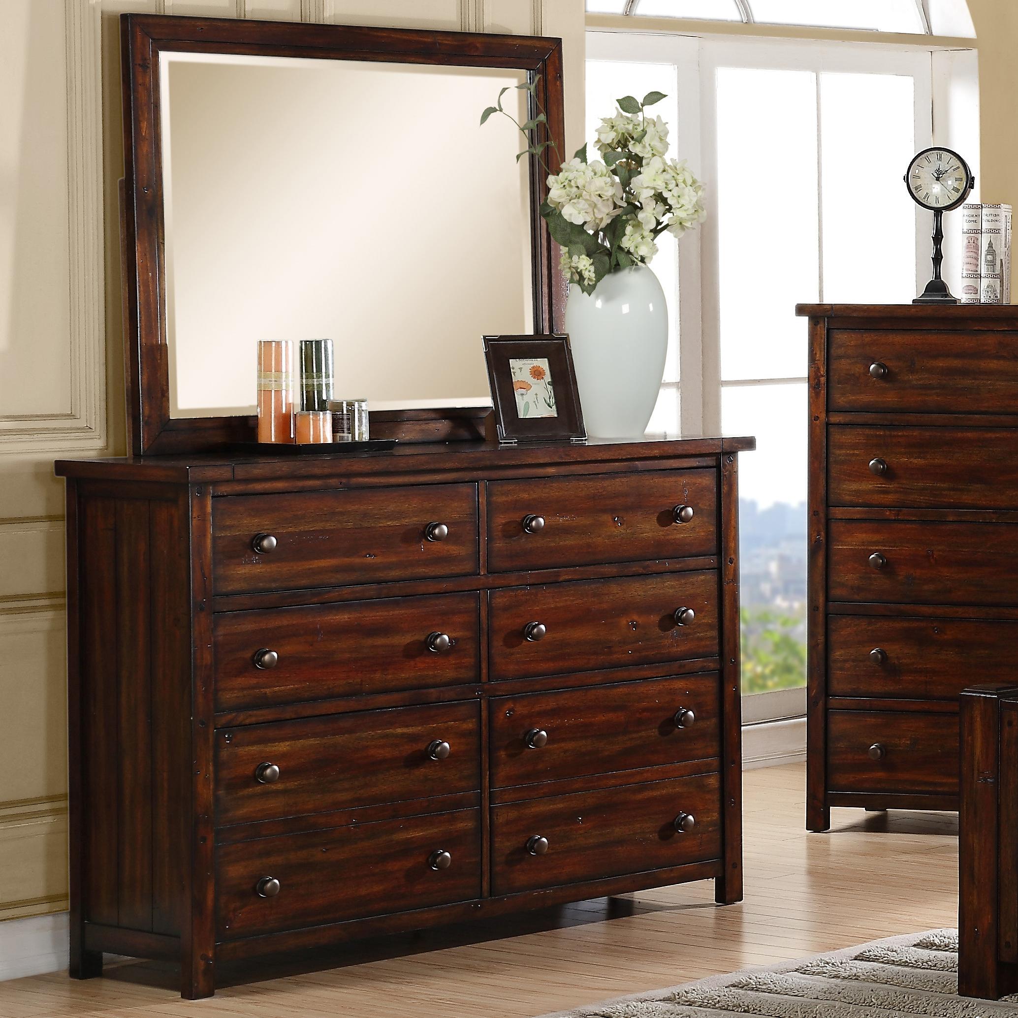 Dresser and Mirror Set