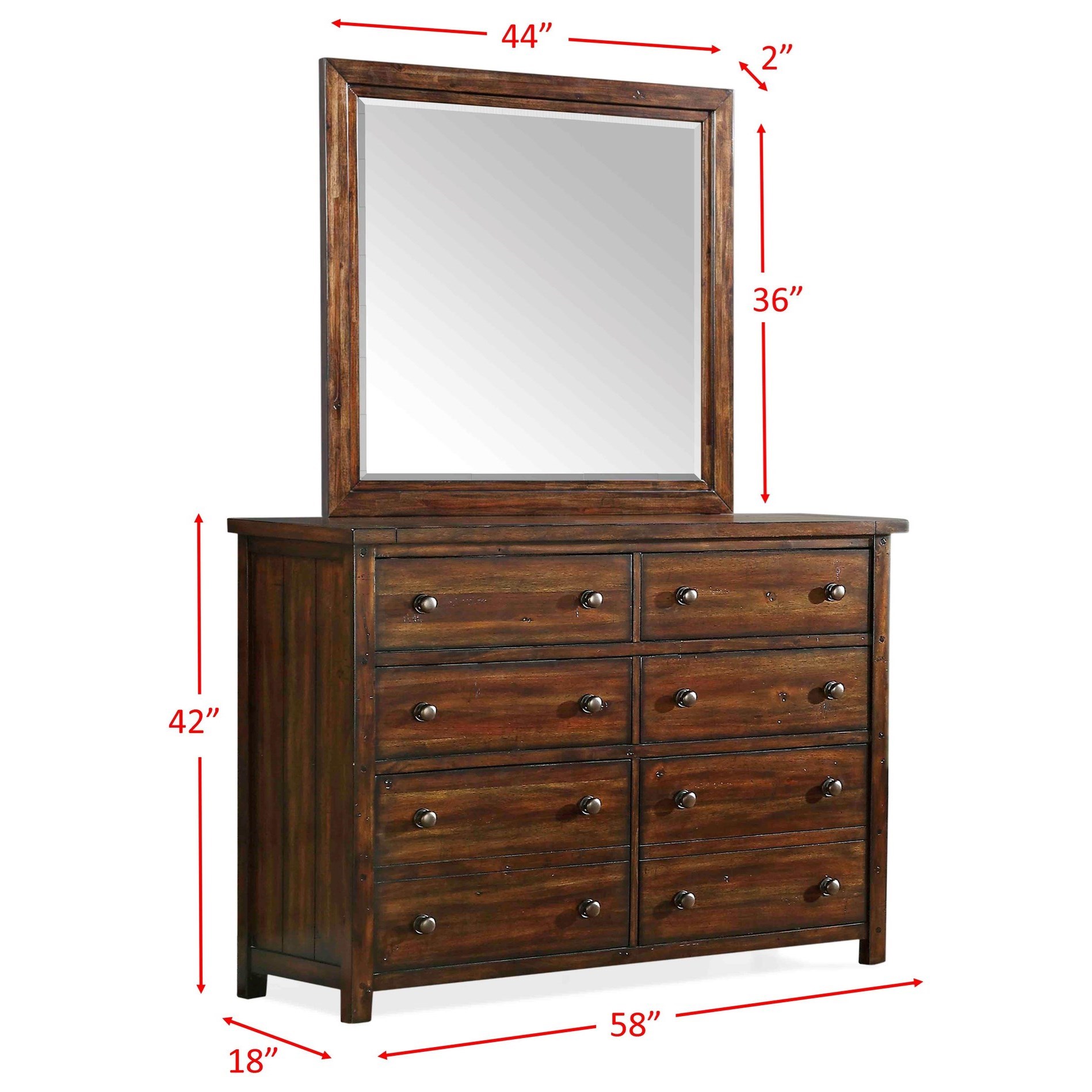 Dresser and Mirror Set