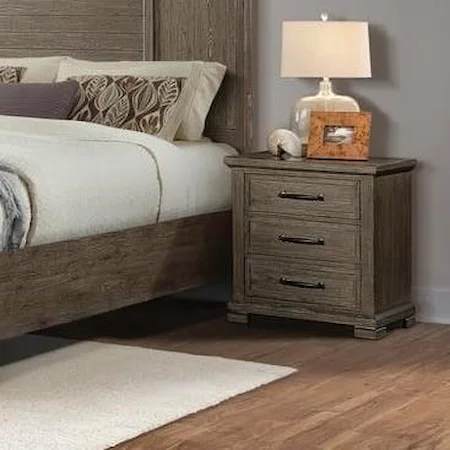 Transitional Nightstand with Three Drawers