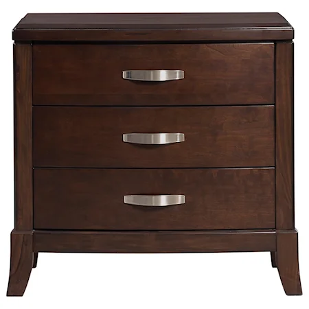3 Drawer Nightstand with Outlet and USB Ports