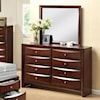 Elements International Emily 8 Drawer Dresser and Mirror