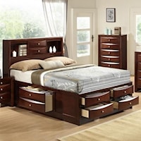 Transitional King Bed with Dovetail Drawers