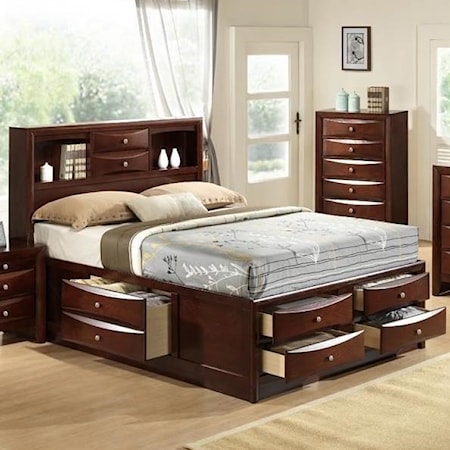 EMILY ESPRESSO QUEEN STORAGE BED |