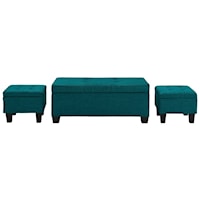 Contemporary 3-Pack Storage Ottoman