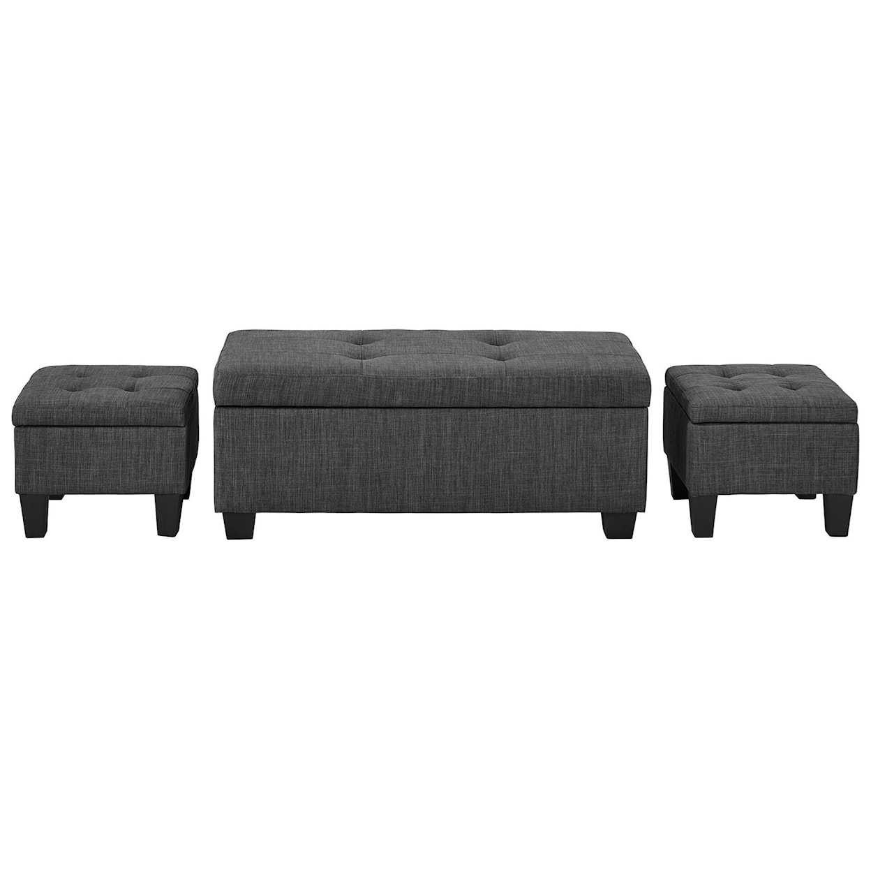 Elements International Ethan 3-Pack Storage Ottoman