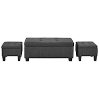 Contemporary 3-Pack Storage Ottoman