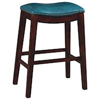 30" Backless Bar Stool with Nailhead Trim