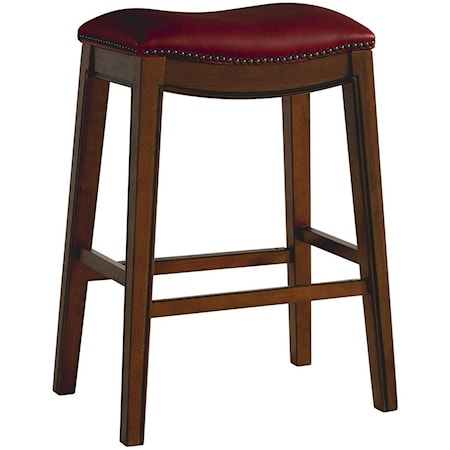 30" Backless Bar Stool with Nailhead Trim