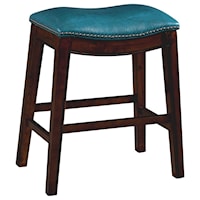 24" Backless Counter Height Stool with Nailhead Trim