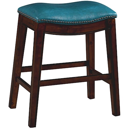 24" Backless Counter Height Stool with Nailhead Trim