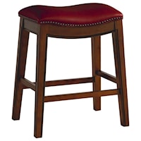 24" Backless Counter Height Stool with Nailhead Trim