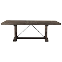 Rustic Trestle Dining Table with Removable 18" Leaf