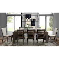 Contemporary Dining Table Set with 8 Chairs