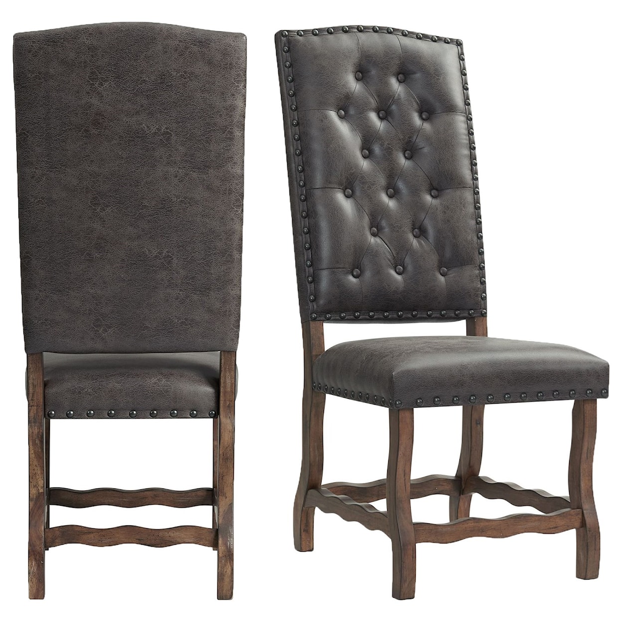 Elements International Gramercy Tufted Tall Back Side Chair