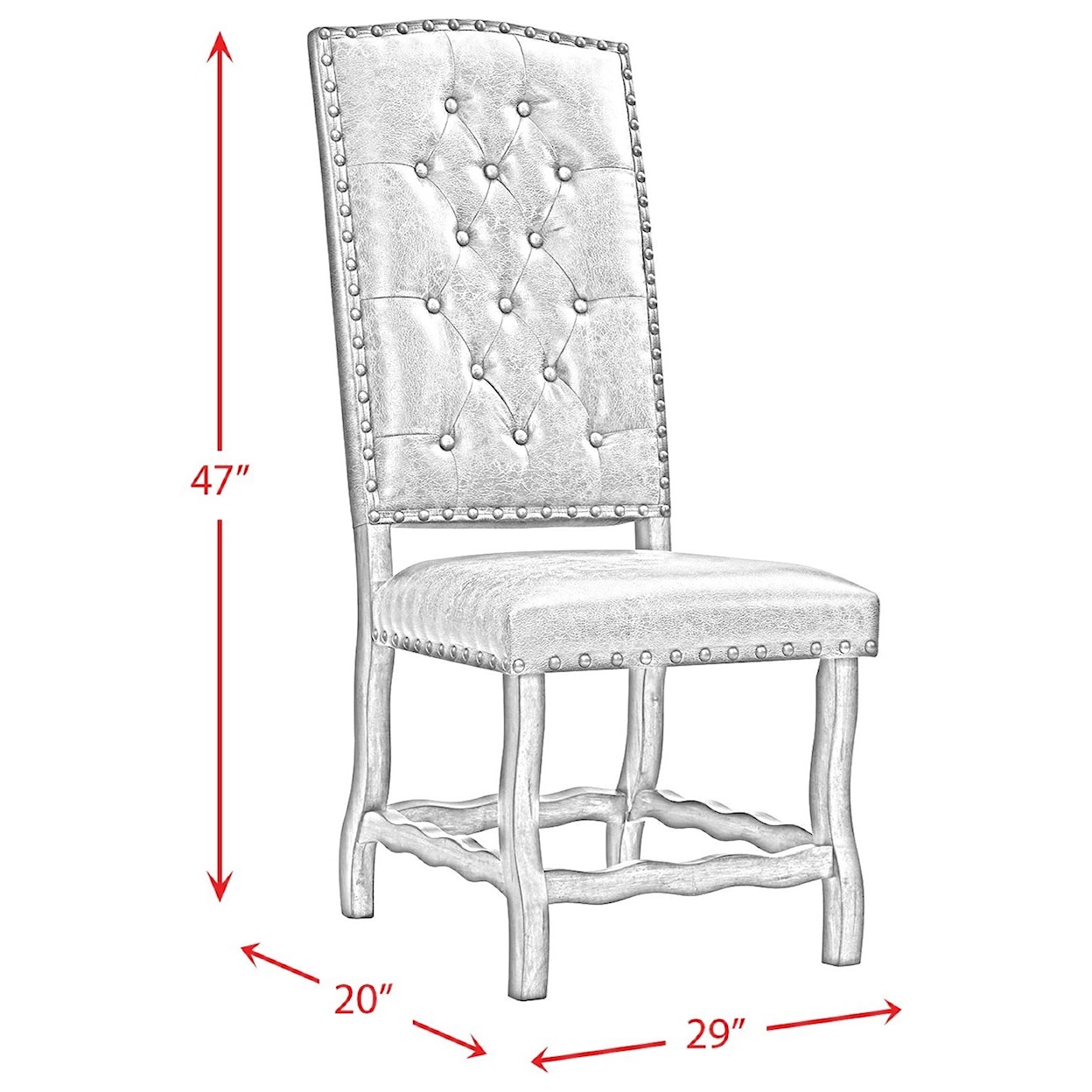 Elements International Gramercy Tufted Tall Back Side Chair