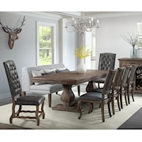 8-Piece Table and Chair Set with Bench