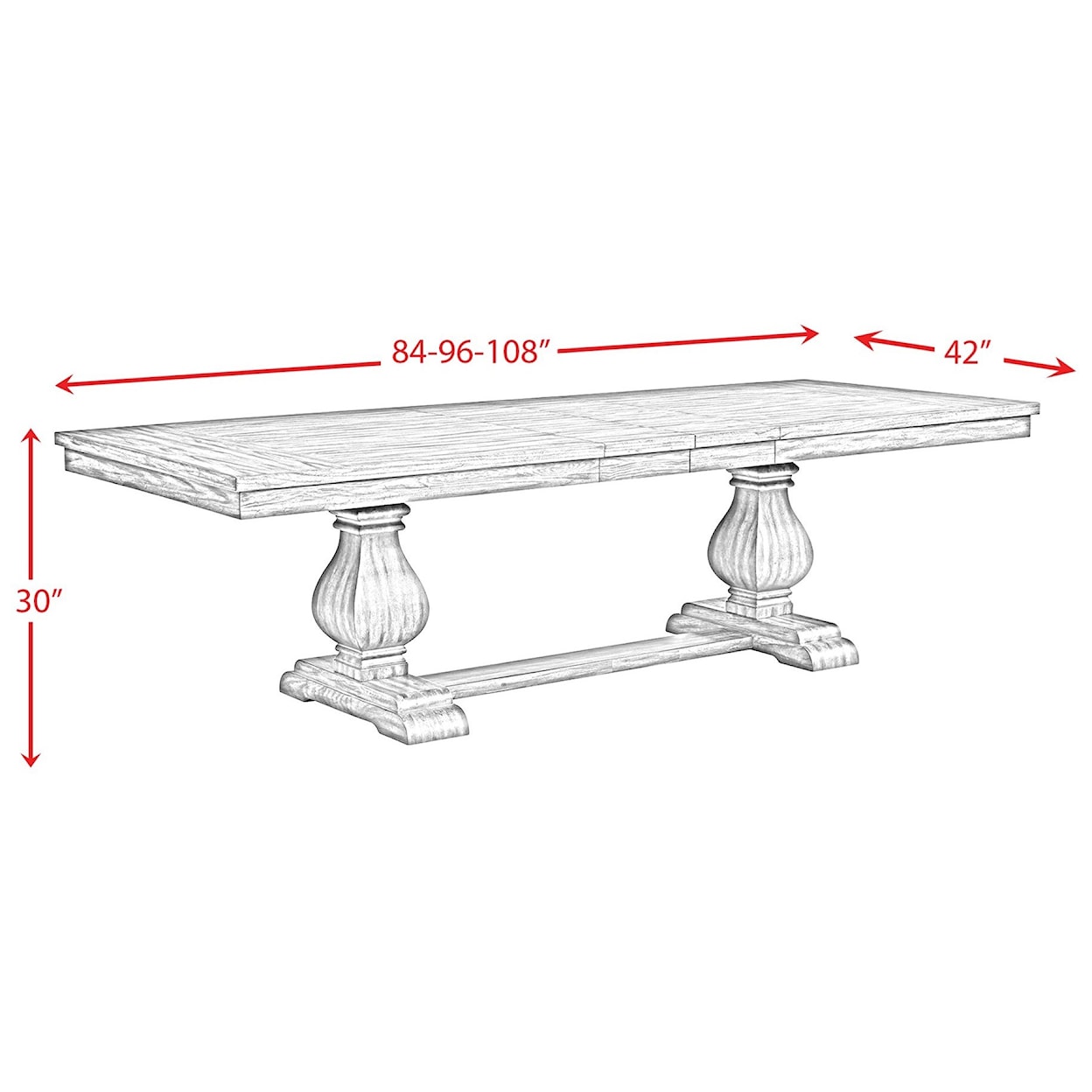 Elements International Gramercy Rectangle Standard Height Dining Table