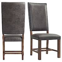 Transitional Tall Back Side Chair with Nailhead Trim