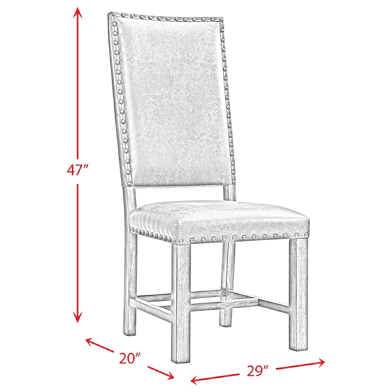 Elements International Gramercy Tall Back Side Chair