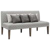 Upholstered Dining Settee with Accent Pillows