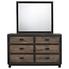 Elements International Harlington 6-Drawer Dresser w/ Mirror Set