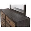 Elements International Harlington 6-Drawer Dresser w/ Mirror Set