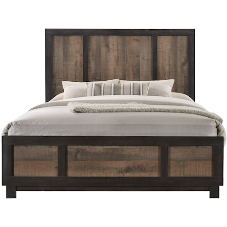 Transitional Queen Panel Bed