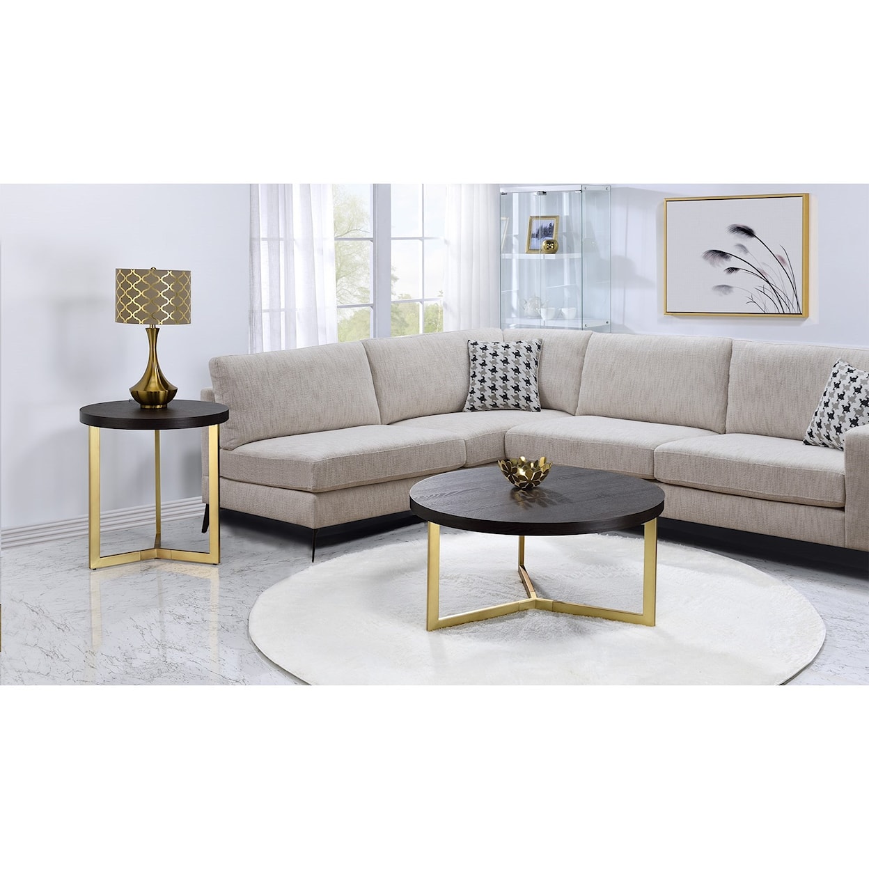 Elements International Harper Round End Table